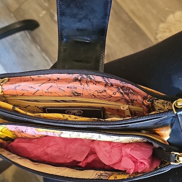 Sharif (since 1827) Colorful Butterfly and Floral Crossbody Bag, Handpainted! - Picture 8 of 12